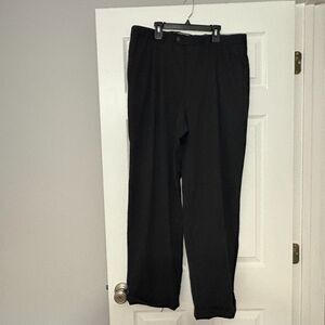 Paul Dione Wool Pants Mens 36 Black Pleated Cuffed Dress Slacks